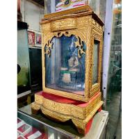 ราคา ตู้พระบูชา ไม้สัก ปิดทอง ตู้ใส่พระบูชาขนาด5นิ้ว (26278309235)