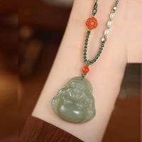 ราคา เลียนแบบ Hotan หยกทะเลสาบน้ำสีเขียวพระพุทธรูปจี้ด้านนอกผ้าคลุมหน้าแสงแดดสีน้ำ Maitreya พระพุทธรูปจี้สร้อยคอพระพุทธรูป (24235898646)