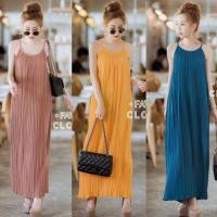 ราคา เดรสตัวยาวอัดพลีท เดรสอัดพลีทลายเสือ (2864541783)