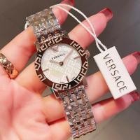 ราคา Versace นาฬิกาผู้หญิงหรูหราสแตนเลส Rose Gold Silver Strap Casual แฟชั่นธุรกิจสุภาพสตรีนาฬิกา Jam Tangan Wanita (26640173418)