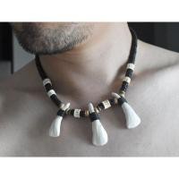 ราคา สร้อยคอลูกปัดไม้ฟันหมูชนเผ่า สร้อยคอลูกปัดโบราณ สร้อยคอลูกปัดแฟชั่น ลูกปัดทำมาจากไม้แท้ ซื้อเป็นของขวัญให้แฟนระบุไซส์ได้ (25261256978)