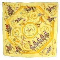 ราคา Hermes scarf Carré 90 Ecole PORTUGAISE DART yellow Direct from Japan Secondhand (28254422973)