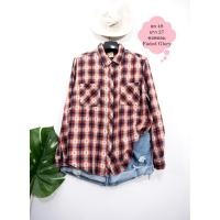 ราคา เสื้อมือสอง เสื้อสาวอวบ เสื้อเชิ้ต แขนยาว คอตตอน อก 48 ยาว 27 นิ้ว แบรนด์ Faded Glory (8964022846)