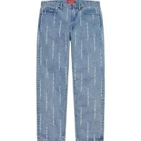 ราคา USED !!! SUPREME LOGO STRIPE JACQUARD REGULAR JEAN (26106623415)