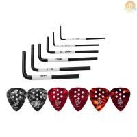 ราคา Fast Ship Handy Guitar Tool Kit รวม 6 ชิ้น Allen ประแจ (1.5 มม. + 2.5 มม. + 3 มม. + 4 มม. + 1/20 นิ้ว + 1/8 นิ้ว) & 6 ชิ้นกีตาร์กันลื่น Picks(0.46 มม. * 2 + 0.96 มม. * 2 * 2) (24944696204)
