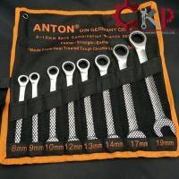 ราคา ชุดประแจแหวนข้างฟรีปากตาย ANTON 8 ตัว/ชุด 8-19 mm. แบบไม่พับ // ออกใบกำกับภาษีได้ (2162690899)