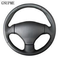 ราคา GNUPME DIY หนังเทียมพวงมาลัย Hand-Stitched สีดําพวงมาลัยรถสําหรับ Peugeot 206CC 2005 206 2003 (28839318106)