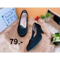 ราคา รองเท้าคัชชูสีดำกำมะหยี่ (12093943630)