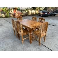 ราคา โต๊ะอาหารไม้สัก โต๊ะกาแฟไม้สัก 6 ที่นั่งไม้สัก สีธรรมชาติ กว้าง 90 ยาว 150 สูง 80 ซม. โอน (22533317022)