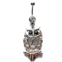 ราคา จิวสะดือ ลายนกฮูก คริสตัลสีขาว (5552779024)