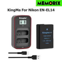 ราคา KingMa For EN-EL14 (1030mAh) Rechargable Li-ion Battery / LCD USB Dual Charger Kit for Nikon D3100 D3200 D3300 D3400 (22530055392)