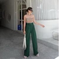 ราคา Basic Studio กางเกงขายาวสีเขียว ขากว้าง Size M (27941538821)