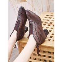 ราคา รองเท้าส้นสูงสไตล์ชาแนล หนังแท้ ระบายอากาศดี เหมาะสำหรับฤดูร้อน (41417119680)