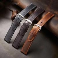 ราคา Ultrathin Aotelayer Retro Genuine Leather Strap Oil Wax Discoloration Cowhide Leather Watchband 18 (41957530045)