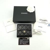 ราคา Chanel wallet trifold สีดำ หนังlamb (24103320788)