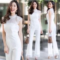 ราคา งานป้าย Poonyisa จั๊มสูทผ้าลูกไม้ ปักฉลุ (5439958040)