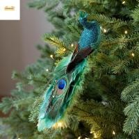 ราคา FITNESSFACTORY เครื่องประดับนกยูงคริสต์มาส, เครื่องประดับนกขนนกแฮนด์เมดแวววาว, ตกแต่งกิ่งไม้จําลองนกนกยูงเทียมเหมือนจริงตกแต่งต้นไม้ขนนก (43518027398)