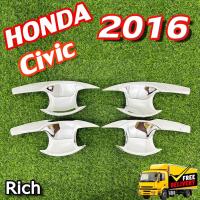 ราคา เบ้ารองมือเปิด Honda Civic 2016 เบ้ารองมือเปิด, เบ้ากันรอย, เบ้าประตู ชุบโครเมี่ยม (RICH) (26008151836)
