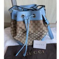 ราคา GUCCI GG Canvas Leather Drawstring (26850183148)