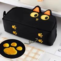 ราคา 3ชั้นแมวดํากรณีดินสอ น่ารัก เย็บปักถักร้อยความจุขนาดใหญ่กระเป๋าดินสอน่ารักแบบพกพาแปรงแต่งหน้าถุงเก็บเครื่องเขียนจัดเด็กของขวัญโรงเรียนสํานักง (24647126632)
