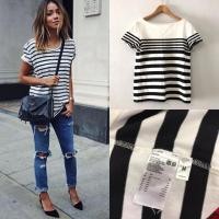 ราคา เสื้อลายขวางแขนสั้น UNIQLO (1857532576)