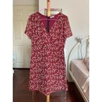 ราคา (ส่งต่อ) เดรสลายดอกป้ายหน้า สีแดง เสื้อสาวอวบ (25471728398)