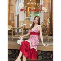 ราคา ❤️เซตเสื้อคอปสายก้ามลายสก็อตแดงและกระโปรงยาว L อก 36 ยาว 15“ เอว 29-30 สพ. ยาว 33” (27672192929)