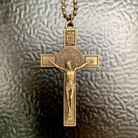 ราคา จี้ไม้กางเขนใหญ่ จี้ไม้กางเขนทอง รมดำ สร้อยไม้กางเขนวินเทจ (23607115833)