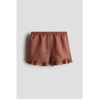 ราคา H&M(เอชแอนด์เอ็ม) กางเกงขาสั้นผ้าลินินแต่งระบาย เด็กผู้หญิง 1260484_2 (42100794706)