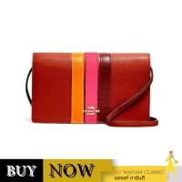 Coach 2632 Anna Foldover Crossbody Clutch with Varsity Stripe กระเป๋าสะพายข้าง
