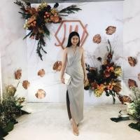 ราคา เดรสยาวสีเทา ผูกคอ ออกงาน (1520613569)