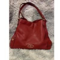 ราคา มือสอง กระเป๋า coach hobo หนังสีแดงเข้ม (29902955825)