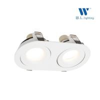 ราคา โคมไฟดาวน์ไลท์ ฝังฝ้า หน้าคู่ ปรับหน้าได้ ขั้ว GU10 = 2 สีขาว รุ่น WL-577-2R-WH-GU10 (25588464452)