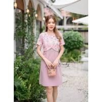 ราคา เดรสใส่ทำงานสีชมพู ป้าย Nuchy ไซส์ M (29328098990)