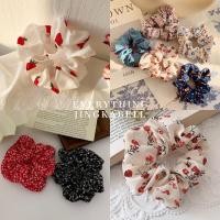 ราคา พร้อมส่ง ยางรัดผมผ้าชีฟอง ยางมัดผมลายดอกไม้ (9981780066)