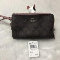 ราคา Used Like New Coach Wristlet 2 Zip Size S Dusty Rose (4272526349)
