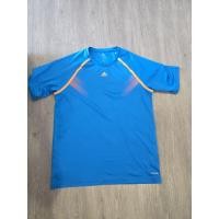 ราคา เสื้อกีฬา adidas ผ้านิ่ม ผ้าลื่น สีฟ้าแถบส้ม อก 40 (40503076867)