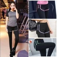 ราคา M L XL 2XL กางเกงออกกำลังกายขายาวสองชั้น P42 (606677251)