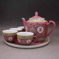 ราคา พร้อมส่ง ชุดชา ชุดน้ำชาใหญ่พร้อมถาดจานรอง เซรามิกกังไสแท้100% ลายนูนเขียนด้วยมือ ชุดชงชา กาชงชา景德镇茶具 (6967560323)