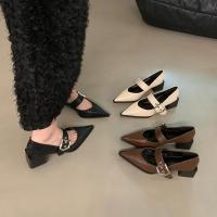 ราคา [Ginnie] COD AL-TZSS Retro Pointed Toe Mary Janeรองเท้าหนังขนาดเล็กหญิงอังกฤษ 2023 ฤดูใบไม้ร่วงฤดูหนาวเกาหลีรุ่นภาษาฝรั่งเศสคําส้นหนาLoafersรองเท้าเดียวFast Shipping 2.23 (40466687160)