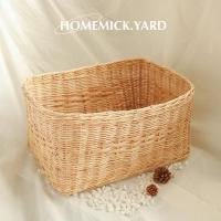 ราคา homemick.yardตะกร้าหวายสีเหลี่ยมผืนผ้าใบใหญ่ มี 3 ขนาด ตะกร้าใส่ผ้า ที่นอนสัตว์เลี้ยง ตะกร้าใส่ของเอนกประสงค์ ใบใหญ่ (23218795098)