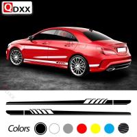 ราคา 2 ชิ้นสําหรับ Mercedes Benz CLA Class CLA45 CLA250 CLA200 CLA180 AMG W117 C117 X117 สติกเกอร์รถ Racing ด้านข้างประตู Stripe Body Decal (29339468148)