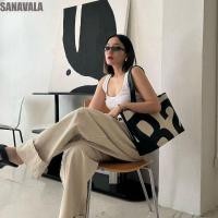 ราคา SANAVALA Rally Movement Tote Bag, Thai Rally Movement Thailand Shoulder Bag, Elegant Large Capacity Letter Korean Style Canvas Handbag Outdoor (41057420099)