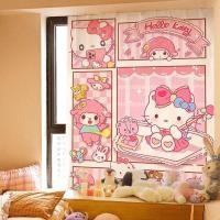 ราคา Hook & Loop Curtain การ์ตูน Sanrio ตัวอักษร Hello Kitty Kuromi My Melody สําหรับเด็กผู้หญิง, ไม่เจาะผ้าม่าน forWindow, ห้องนอนห้องครัวประตูห้องน้ํา, Wardro (25487927243)