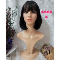 ราคา วิกผมสั้นแสกกลางม้าซีทู ความยาวปิดคอ วิกผมผู้หญิง ผมปลอมไหมแท้ 100% (3708718797)