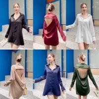 ราคา Satin Shirt เดรสเชิ้ตผ้าซาตินเว้าหลัง แต่งโต่สุดปัง #เดรสเชิ้ต #เสื้อเชิ้ตผ้าซาติน (14394869547)