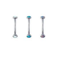 ราคา Piercingroom by Jay จิวโอปอล์ก้านโค้ง Curved Barbell Opal Gems Titanium เกรดการแพทย์ (ราคาต่อชิ้น) (22358477039)