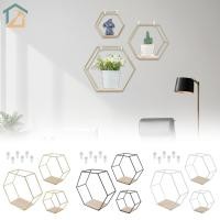 ราคา 3ชิ้นติดผนังชั้นวางจัดเก็บหกเหลี่ยมรูปร่างผนังลอยชั้นวางผนังชั้นวางจอแสดงผลสําหรับแสดงกรอบรูป ร้านค้า1255 (40655280416)
