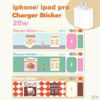ราคา Charger Sticker 20w l plaifah.postcard สติ๊กเกอร์ติดหัวชาร์จไอโฟน (11144245230)