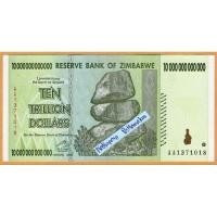 ราคา ธนบัตรซิมบับเว 10 ล้านล้านดอลลาร์ ปี 2008 ผลิตปีเดียว (20479956400)